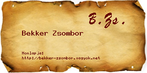 Bekker Zsombor névjegykártya