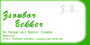 zsombor bekker business card